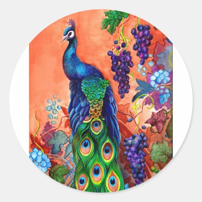 Adesivo Trabalho de arte de Grama de Peacock (Frente)