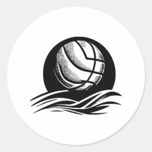 Adesivo Trabalho de arte de Voleibol Negro e Branco