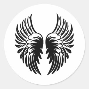 Adesivo Trabalho de arte do Anjo Preto e Branco
