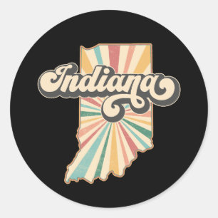 Adesivo Trabalho de arte do Mapa de Indiana Retroativo   V