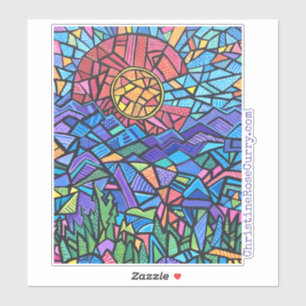 Adesivo Trabalho de arte Mosaico Colorida Paisagem do Colo