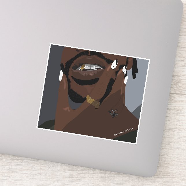 Adesivo Trabalho de arte preto (amor negro) (Detalhe)