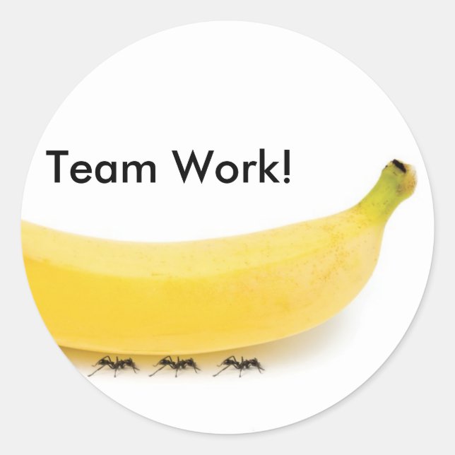 Adesivo Trabalho em Equipe Banana & Formigas - Engraçado (Frente)