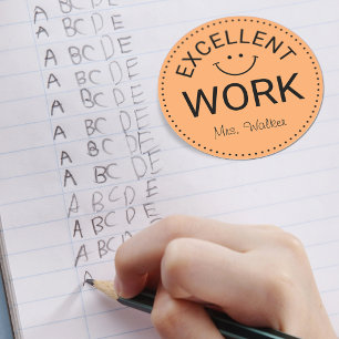 Adesivo Trabalho Excelente   Professores Personalizados