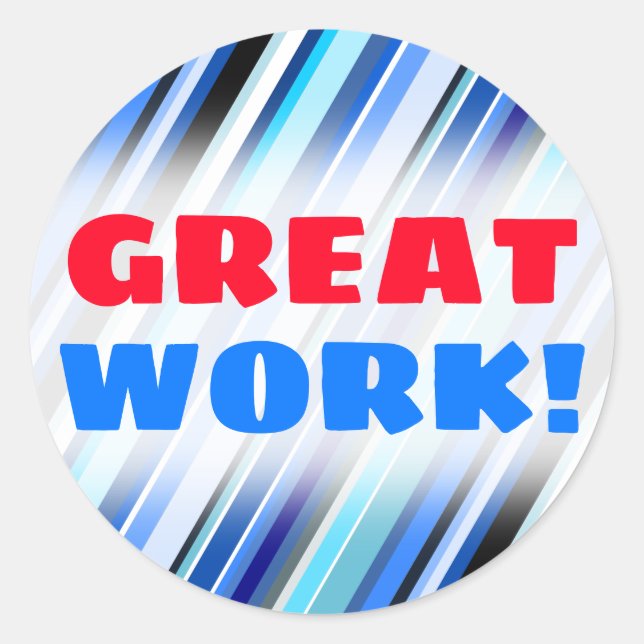 Adesivo "TRABALHO EXCELENTE!" + Várias Formas de Tiras Azu (Frente)