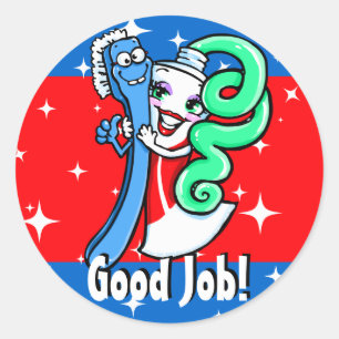 Adesivo Trabalho. Toothbrush.Toothpaste. de