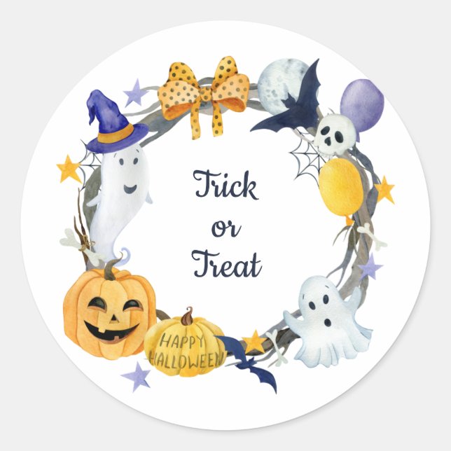 Adesivo Traçar ou Tratar Abóbora de Aquarela e Espumantes (Frente)