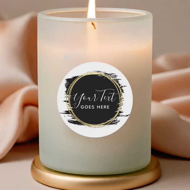 Adesivo Traço de Tinta Preta e Chic Geométrico Dourado Mod (Criador carregado)