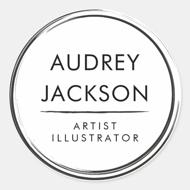 Adesivo Traço preto e branco moderno profissional (Frente)