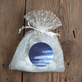 Adesivo Traços de pintura de cor d'água branca e Marinho e