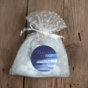 Adesivo Traços de pintura de cor d'água branca e Marinho e