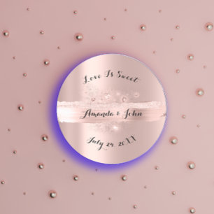 Adesivo Traços de Rosa Dourado Salve a data em que o amor