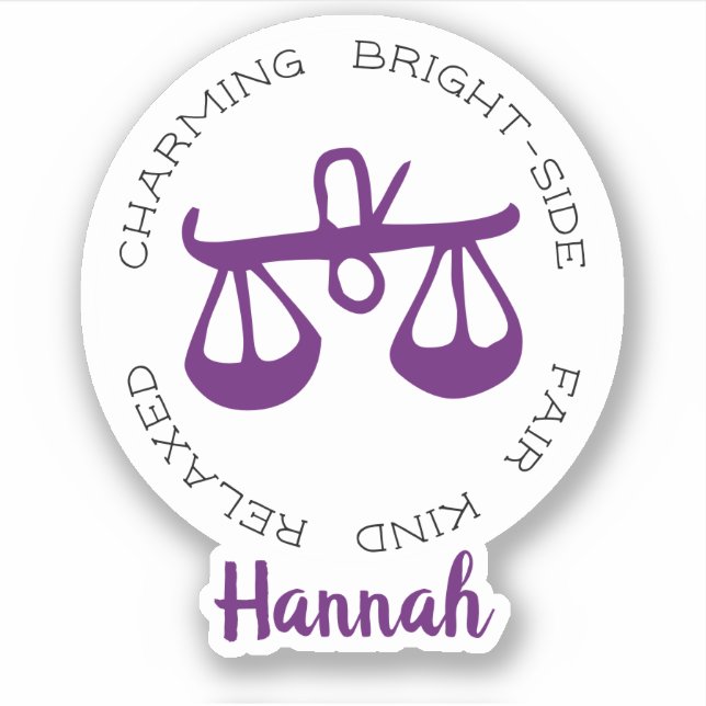 Adesivo Traços de Sinal de Estrela Libra Zodiac (Frente)