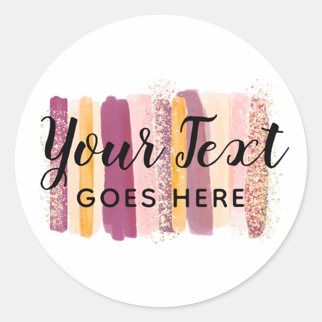 Adesivo Traços de Tendência de Pintor de Aquarela Plum Pur (Frente)