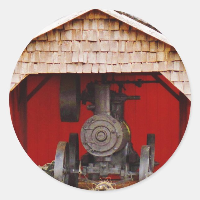 Adesivo Tracter Antiquado com Vapor (Frente)