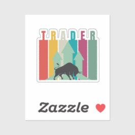Adesivo Trader em mercado em alta | Design simples 