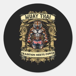Adesivo Tradição Encontra Poder - Kickboxing E Muay Thai F