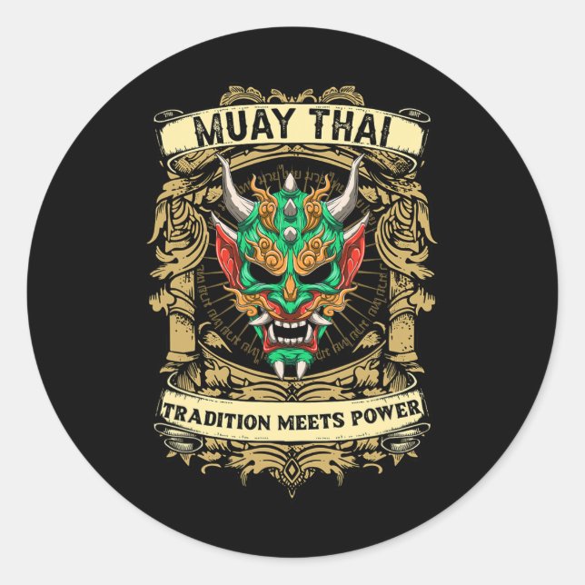 Adesivo Tradição Encontra Poder - Kickboxing E Muay Thai O (Frente)