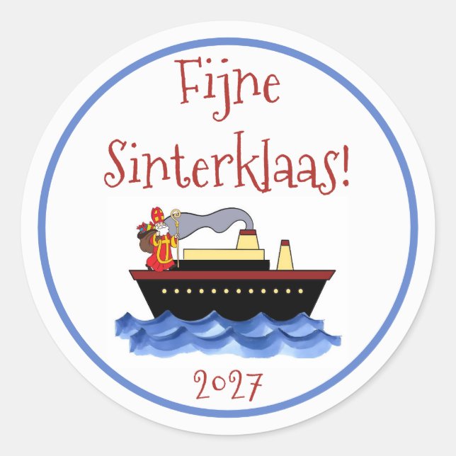 Adesivo tradicional de Natal com tema Sinterklaas  (Frente)