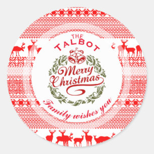 Adesivo Tradicional do FELIZ NATAL personalizado em volta