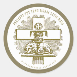 Adesivo Tradicional Latim Massa Dourada Lamb de Deus Altar