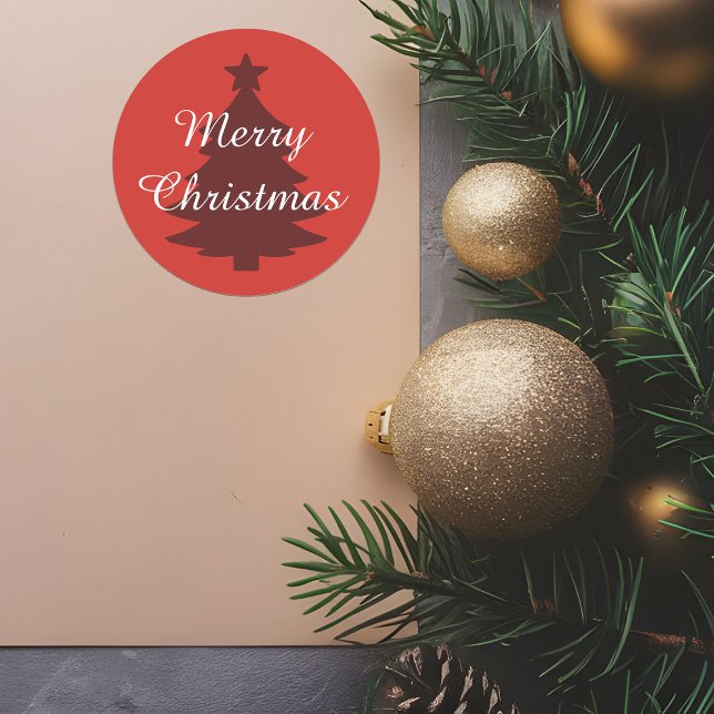 Adesivo Tradicional - Vermelho Brilho - Vinheta de Natal F (Criador carregado)