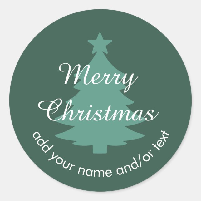 Adesivo Tradicional - Vinheta de Natal Verde Teal (Frente)