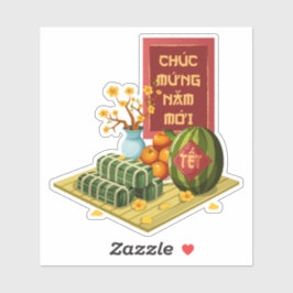 Adesivo Traditional Vietnamese Tet Fruits & Flowers