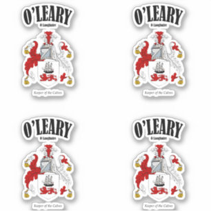 Adesivo Tradução e significado irlandês O'Leary Crest (x4)