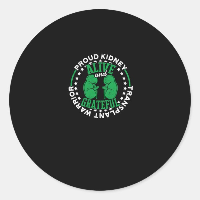 Adesivo Tradutor de Rins Orgulhoso Vivo e Vivo (Frente)