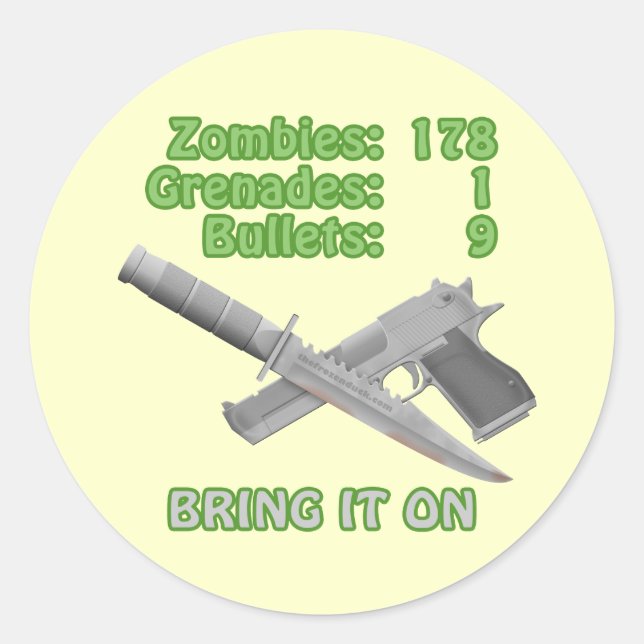 Adesivo Tragam os Zombies (Frente)