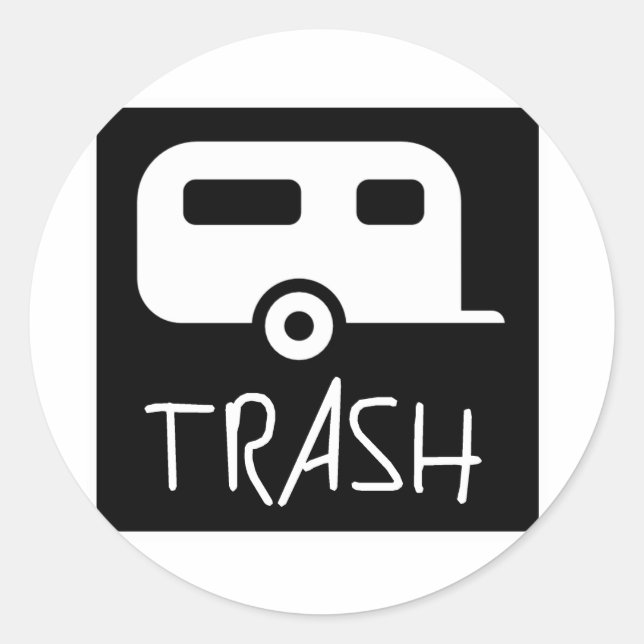 Adesivo Trailer White Park Trash Pobre Buraco Vermelho (Frente)