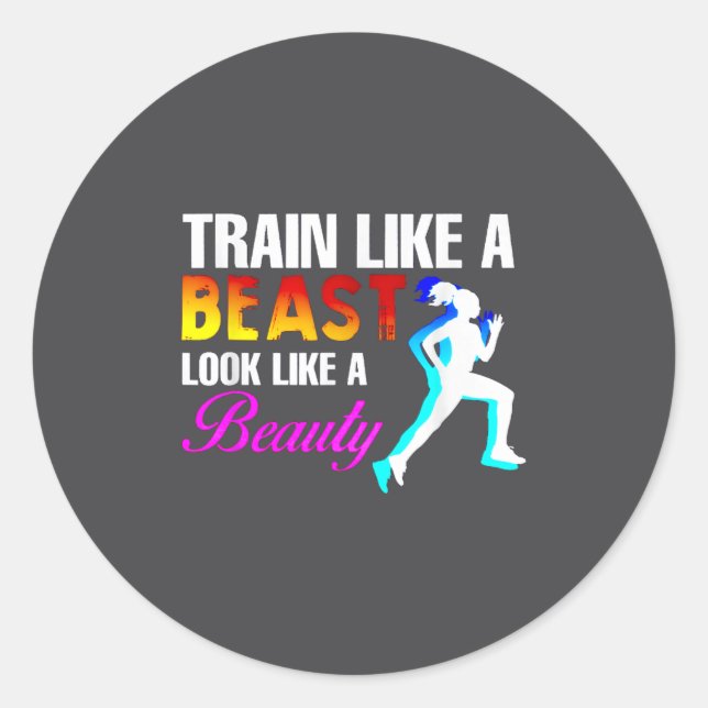 Adesivo Train Like A Look Like A Beauty Fitness  (Frente)