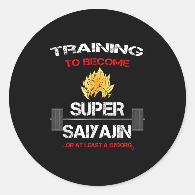 Adesivo Training To Become A Super Saiyajin - Fun Fitness  (Frente)