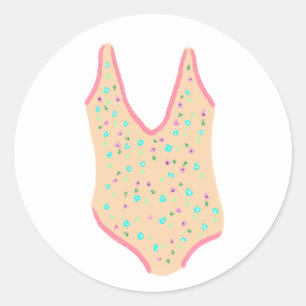 Adesivo Traje de Banho Floral de Verão Presente de Praia