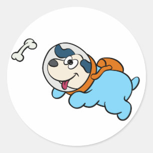 Adesivo Traje de cães e de espaço   escolher cor de fundo