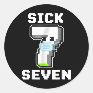 Adesivo Traje de Halloween do Meme de Sete Pixel Doente Di