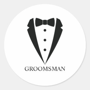Adesivo Traje Preto de Tuxedo para Casamento e Gravata Bor