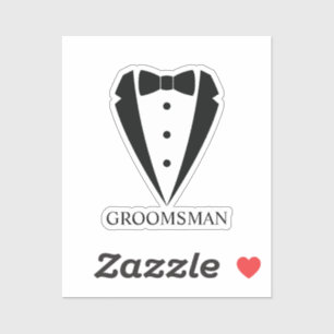 Adesivo Traje Preto de Tuxedo para Casamento e Gravata Bor