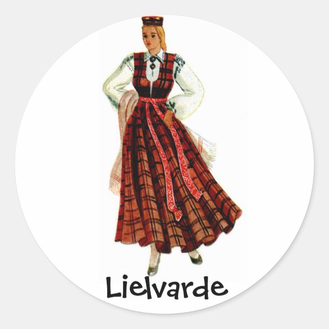 Adesivo Traje regional letão para Lielvarde (Frente)