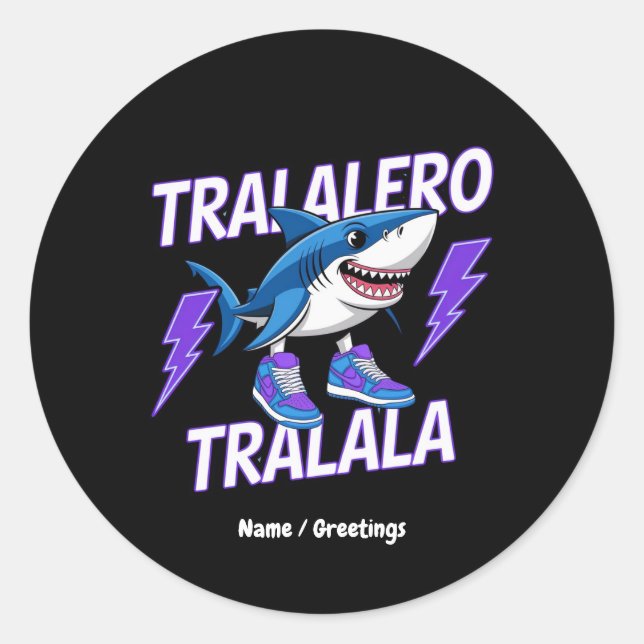Adesivo Tralalalero Tralala Bootleg - Memória do Tubarão E (Frente)