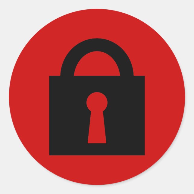 Adesivo Tranque. Ícone Secreto ou Confidencial Superior. (Frente)