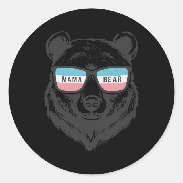Adesivo Trans Mama Ursa Orgulhosa Transgênero Ally Mãe Tra (Frente)