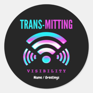 Adesivo Trans-missão Visibilidade Moderno Glitch Transgêne