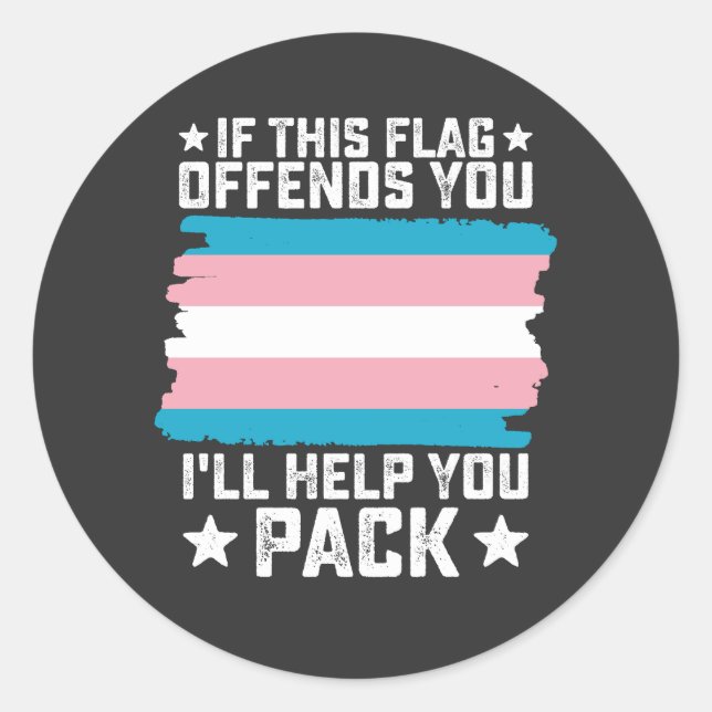 Adesivo Trans Se Este Sinalizador Ofender Você Eu Ajudo Vo (Frente)