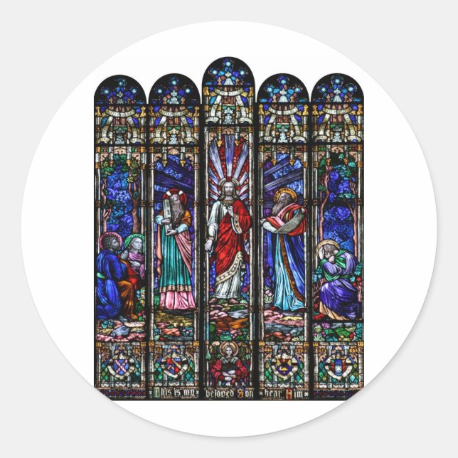 Adesivo Transfiguração da Arte de Vidro Mantida de Jesus C (Frente)
