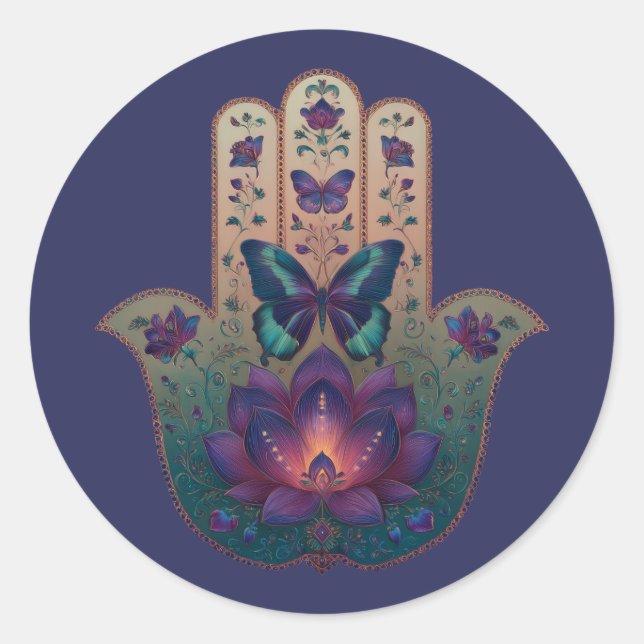 Adesivo Transformação Sagrada | Desenho da Mão Hamsa (Frente)