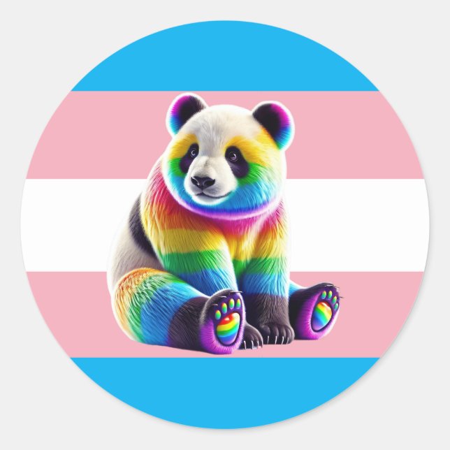 Adesivo Transgender Pride Flag with Rainbow Panda (Frente)