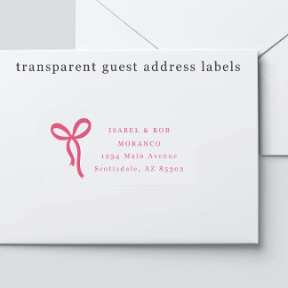 Adesivo Transparent Bow Wedding Guest Address Labels