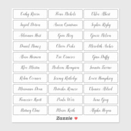 Adesivo transparente de nomes de convidados de scr